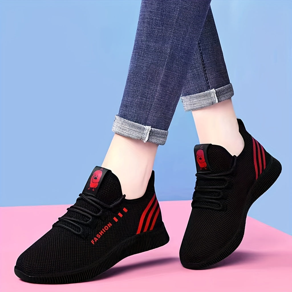 Women's Knitted Running Shoes Breathable Low Top Sneakers Casual Trainers