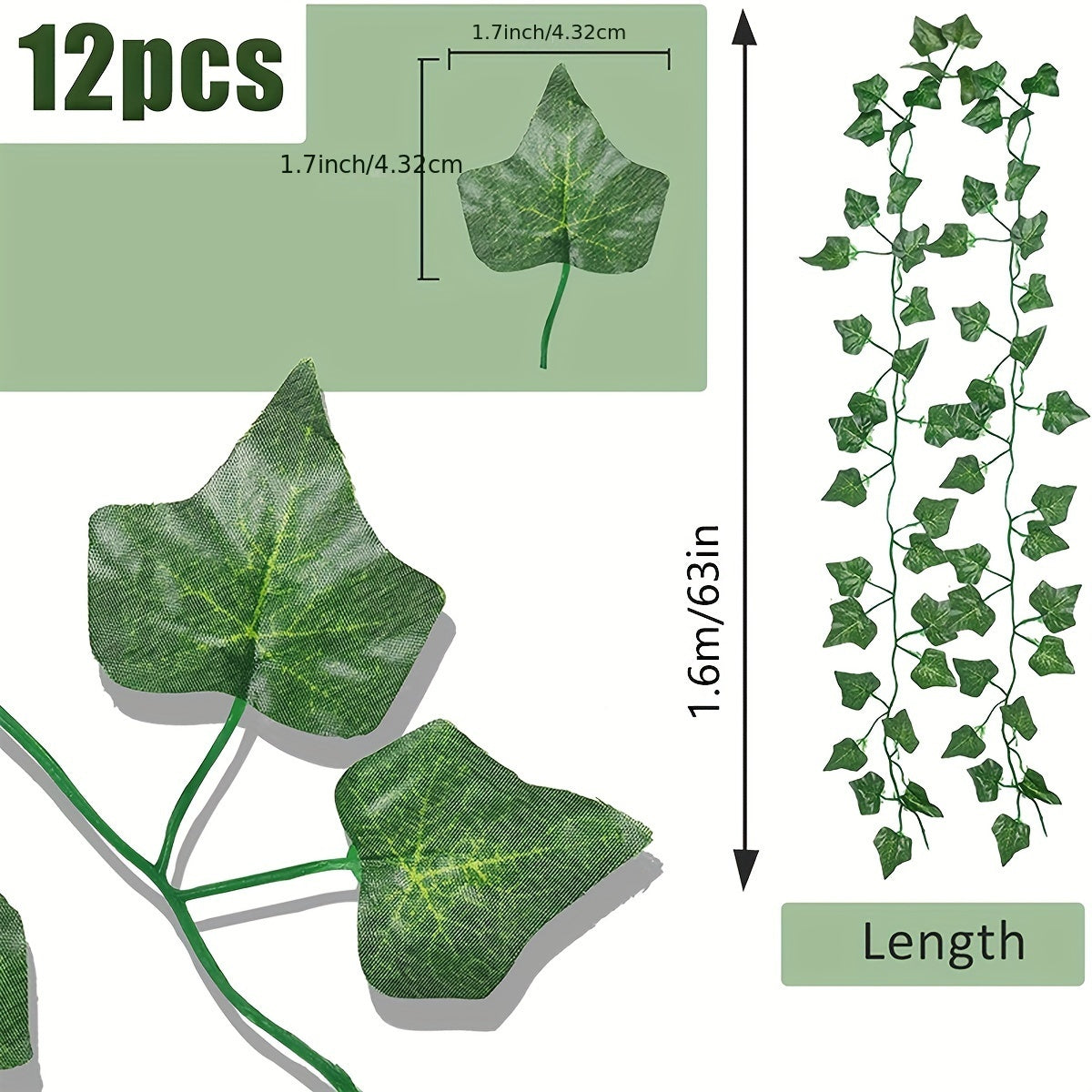 Artificial Ivy Garland Pack for Indoor and Outdoor Decor Green Vines for Weddings and Parties