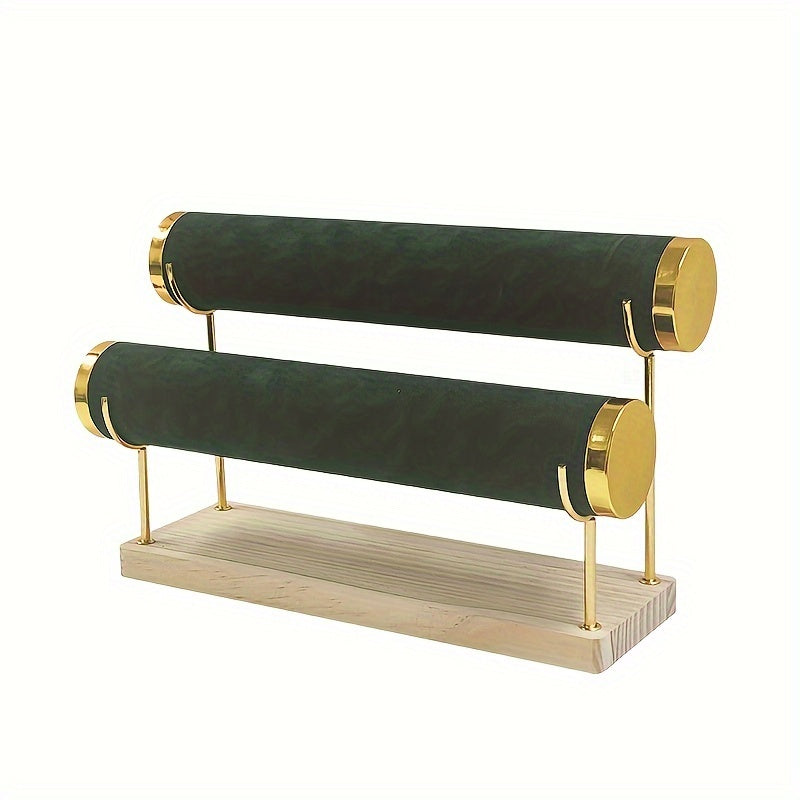 Bracelet Organizer with Removable Tiered Holder and Velvet Display Rack