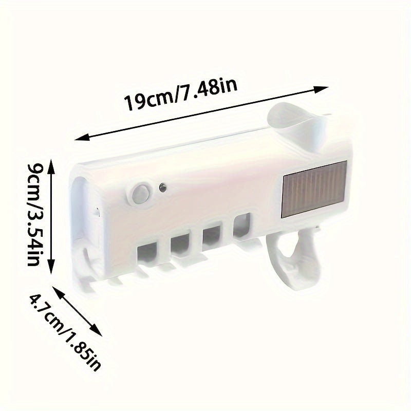 UV Toothbrush Holder Wall Mount with Cup Storage Rechargeable USB Powered