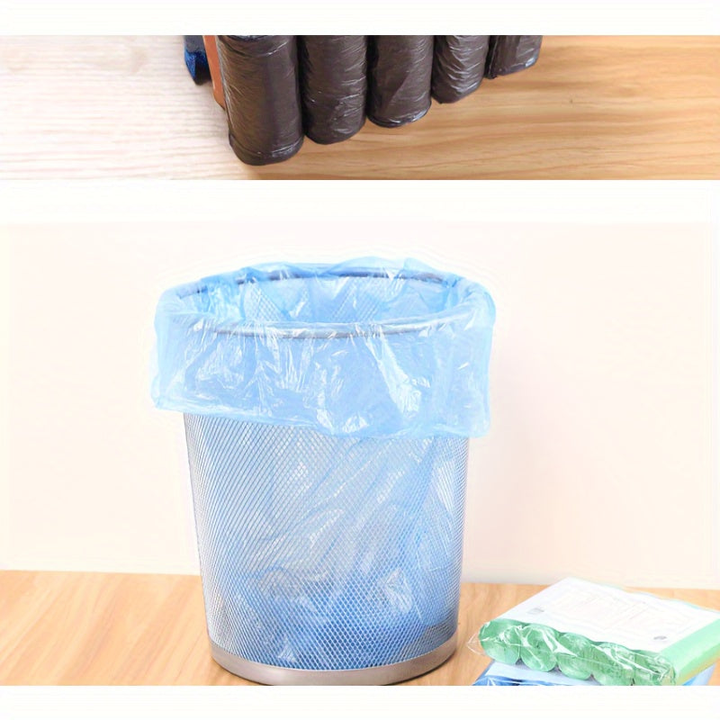 100 Colorful Disposable Trash Bags in 5 Rolls for Home Office Kitchen Bathroom