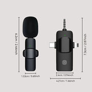 Wireless Lavalier Microphone for Mobile Phones Cameras and Computers 3-in-1 Wireless Condenser for Interviews Podcasts Vlogs