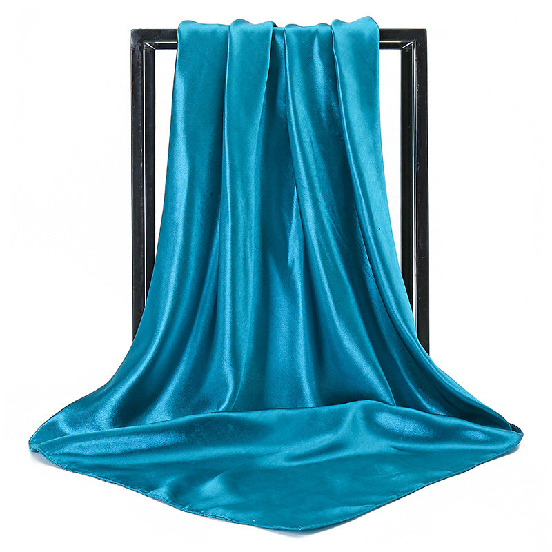Women's Large Satin Square Scarf Imitation Silk Hair Wrap Gift Elegant Polyester