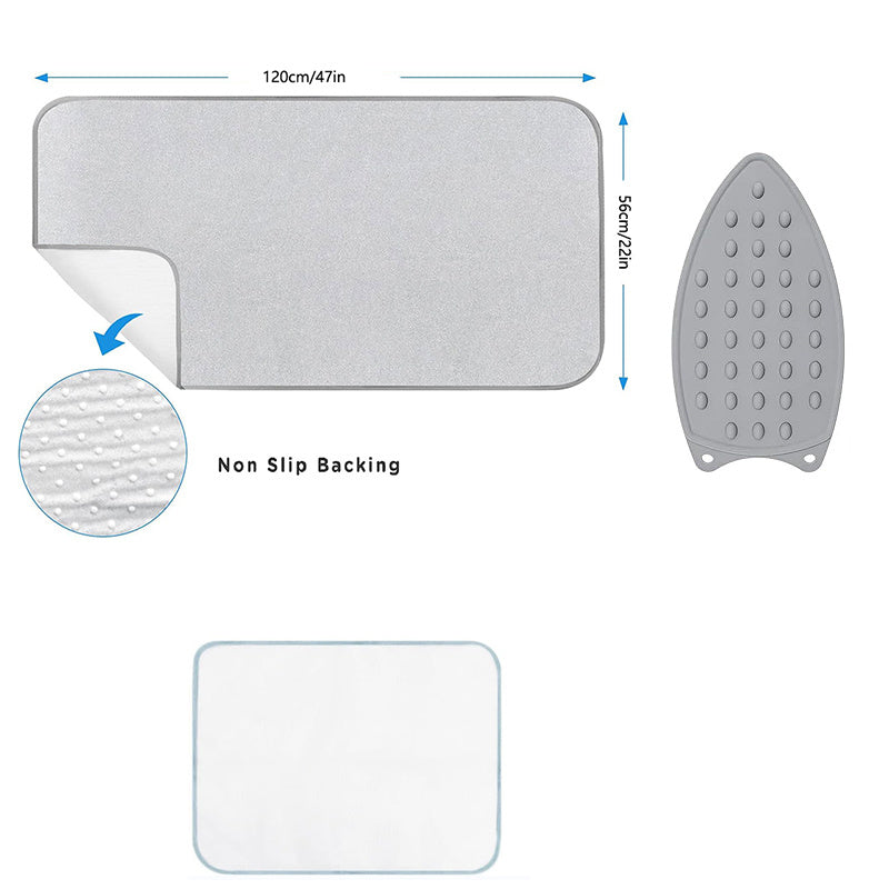Набор из 3 складных подушек для гладильных досок - безопасное глажение на любом столе с термостойкими, нескользящими поверхностями - идеально для путешествий и домашнего использования