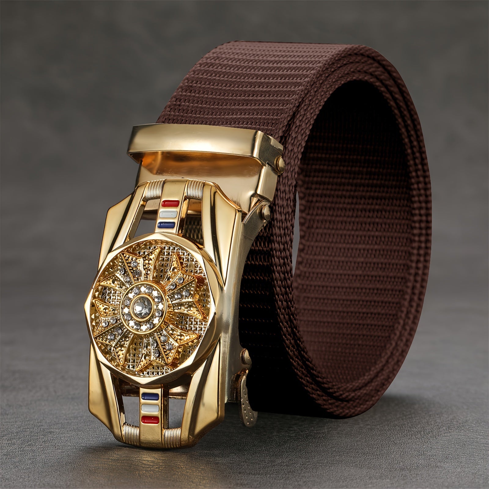Men's Casual Nylon Belt with Automatic Alloy Buckle