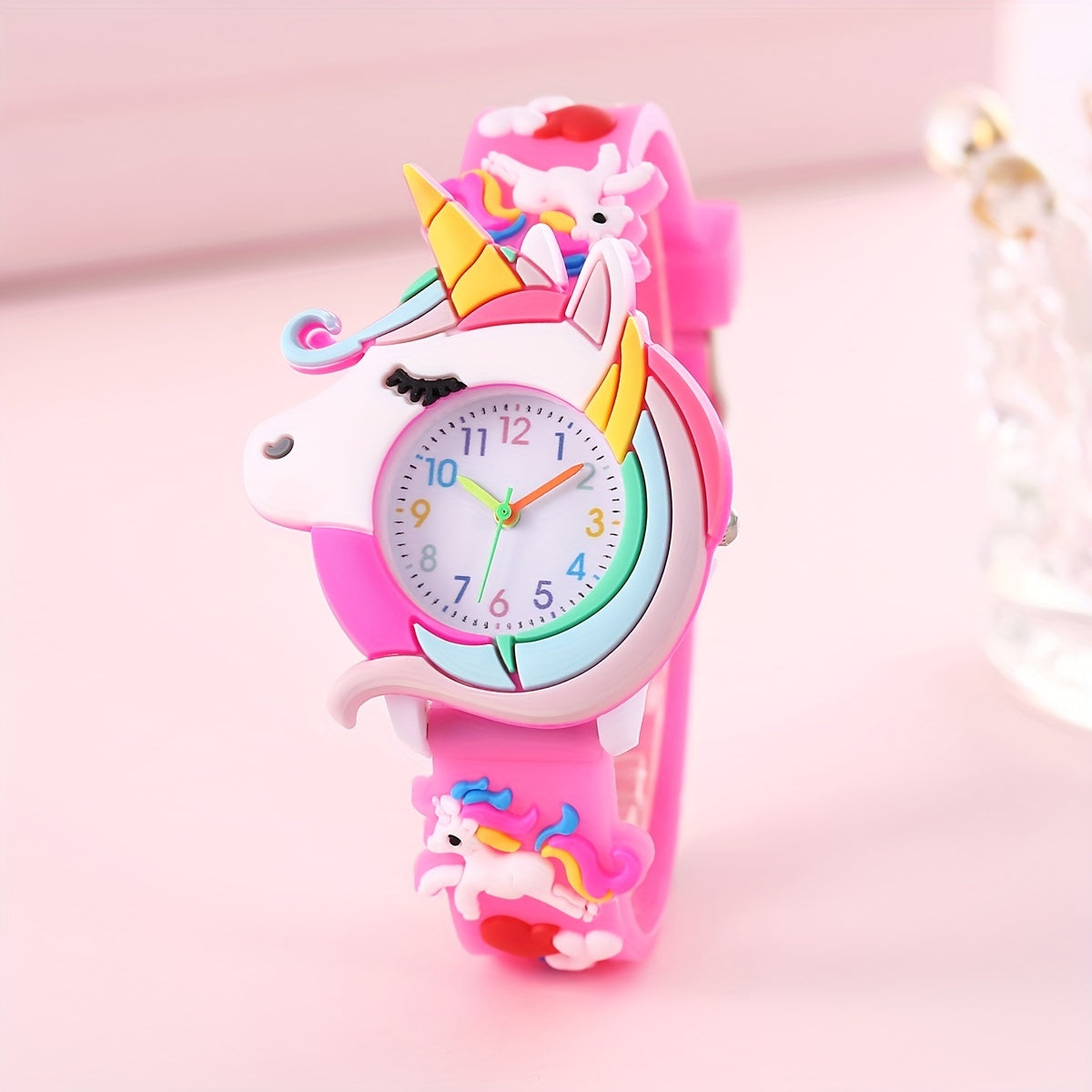 Children's Silicone Cartoon Watch for Kids Age 3-14 Non-Waterproof Battery-Powered
