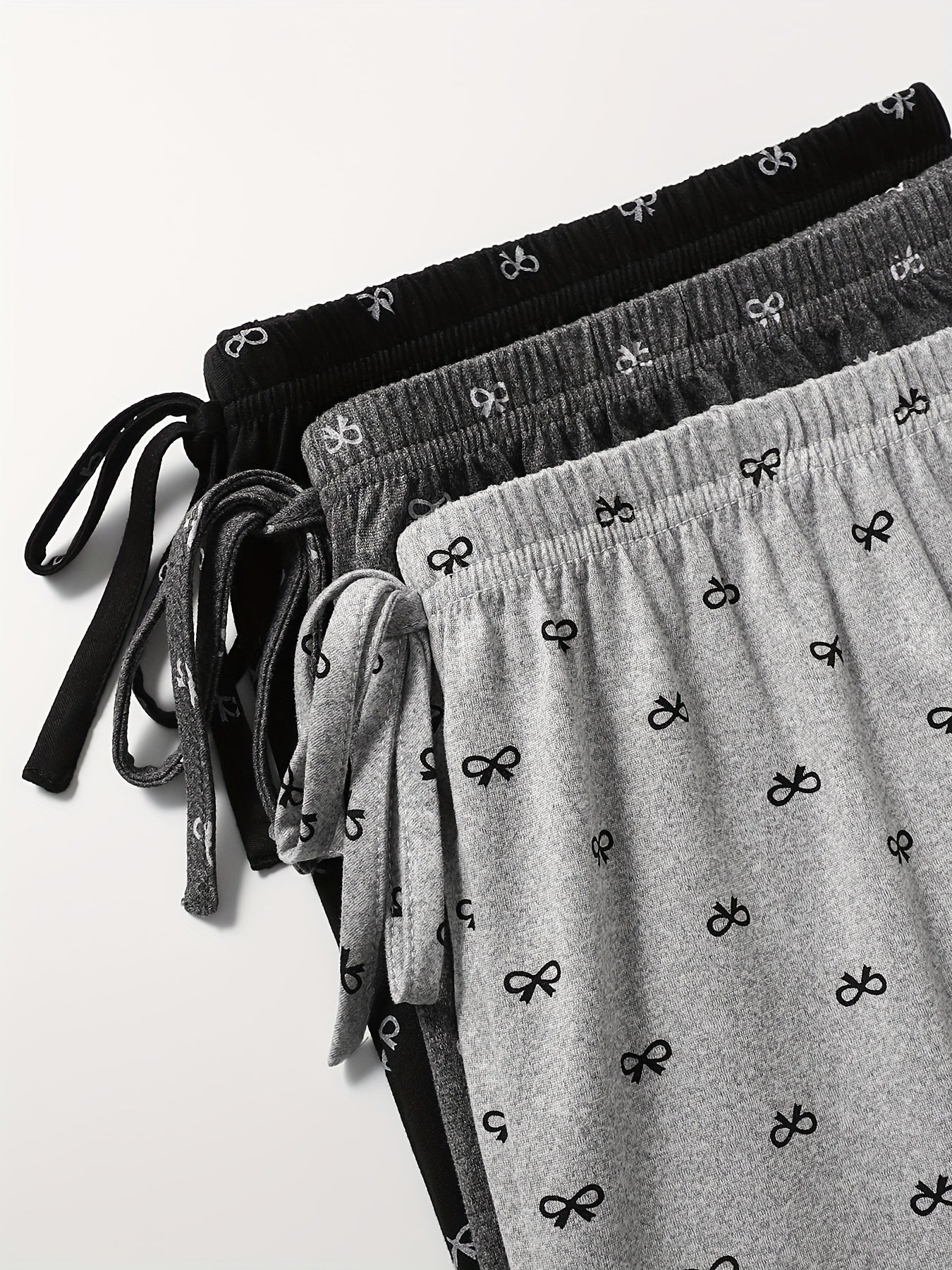 Plus Size Women's Lounge Pants Casual Joggers Sleep Pants Bow Print