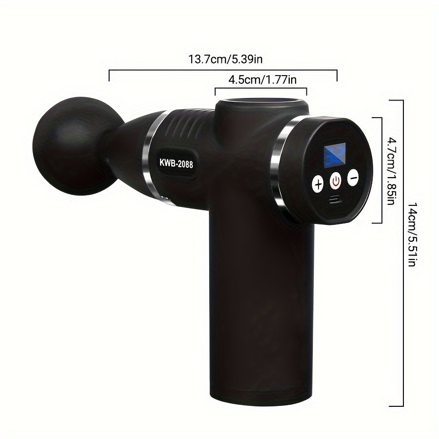 Handheld Percussion Massage Gun with 12 Replacement Heads USB Rechargeable for Athletes and Fitness