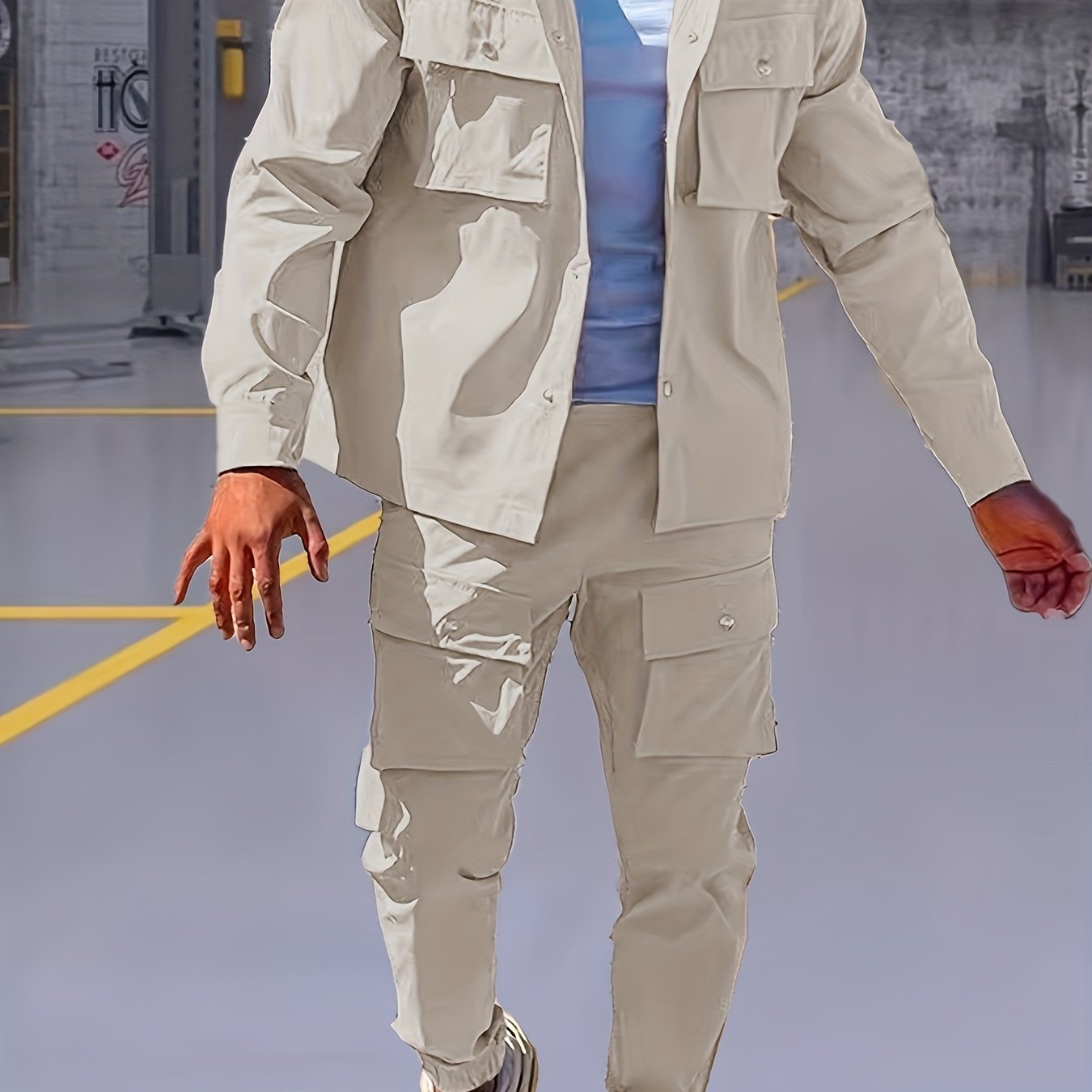 European American Casual Sports Fashion Suit Polyester Solid Color Lapel Regular Fit