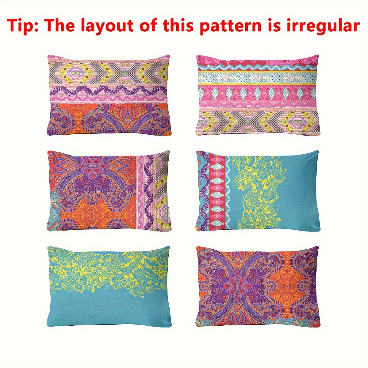 Bohemian Printed Pillowcase 100% Polyester Soft Brushed Fabric Quilted Decor