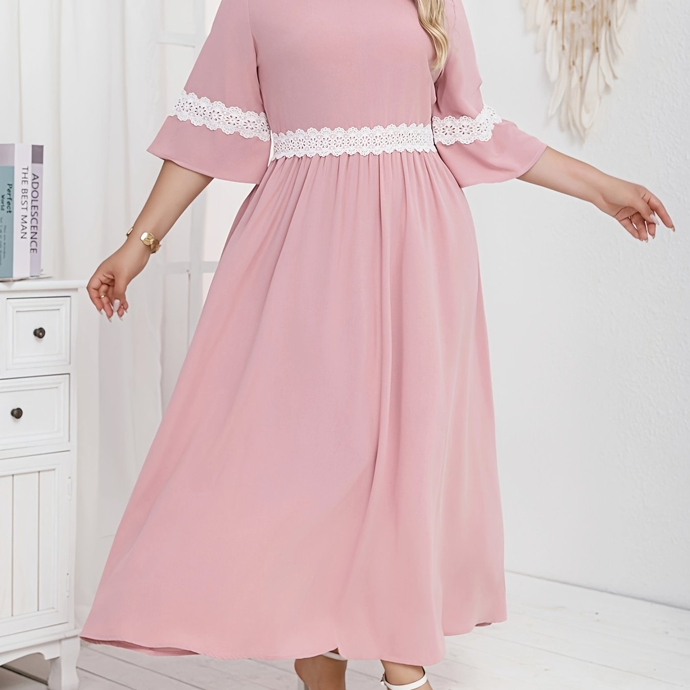 Women's Plus Size Elegant Simple Dress for Middle Eastern Occasion