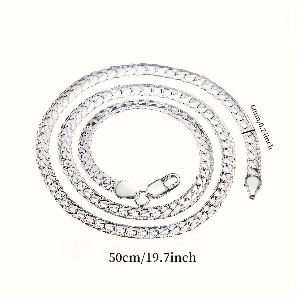 Men's Copper Necklace Silver Plated Chain Fashion Jewelry Gift