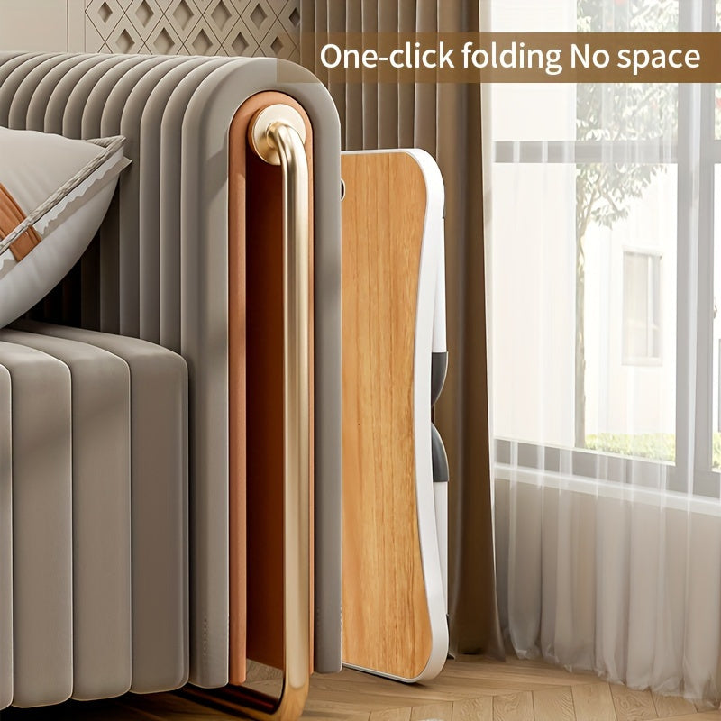 Gran escritorio portátil para laptop con soporte para taza y cajón para leer, escribir y comer