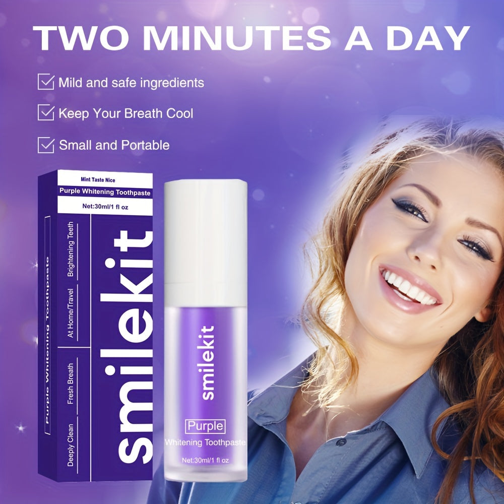 Purple Mint Toothpaste for Deep Cleaning and Fresh Breath, Travel Size