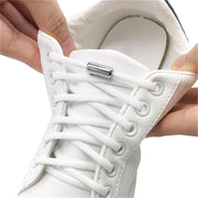 Unisex Elastic No-Tie Shoelaces with Metal Aglets White Sporty Laces