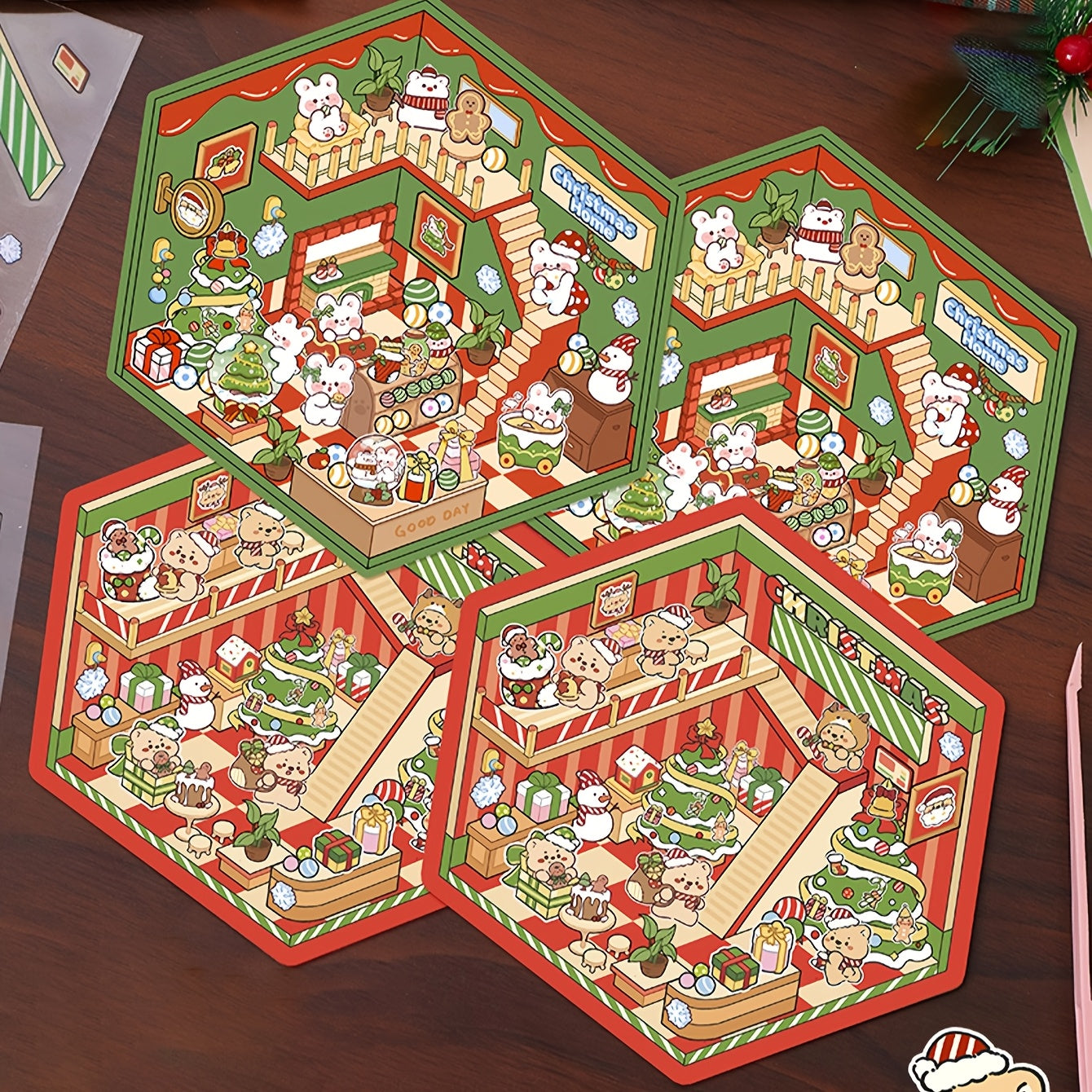 3D Storage Landscape Stickers for Miniature Scenes Small House Journaling DIY Stress Relief