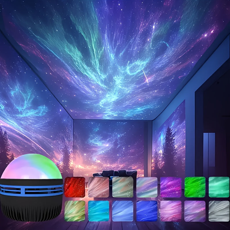 LED Star Aurora Night Light Projector for Bedroom Dimmable Color Changing USB Powered