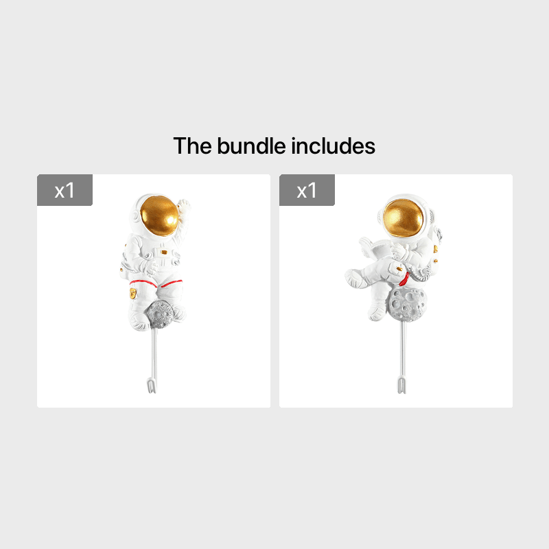 Ganchos de pared para cocina y puerta con diseño de astronauta adhesivo, fuerte y sin daños