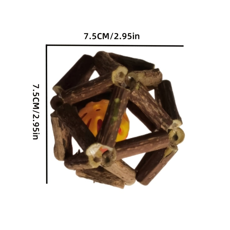 Interactive Rattan Cat Toy with Bells for Indoor Cats Dental Health and Teeth Cleaning