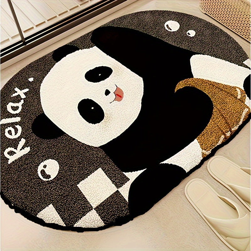 Cartoon Panda Bathroom Mat Soft Absorbent Hand Washable Home Decor
