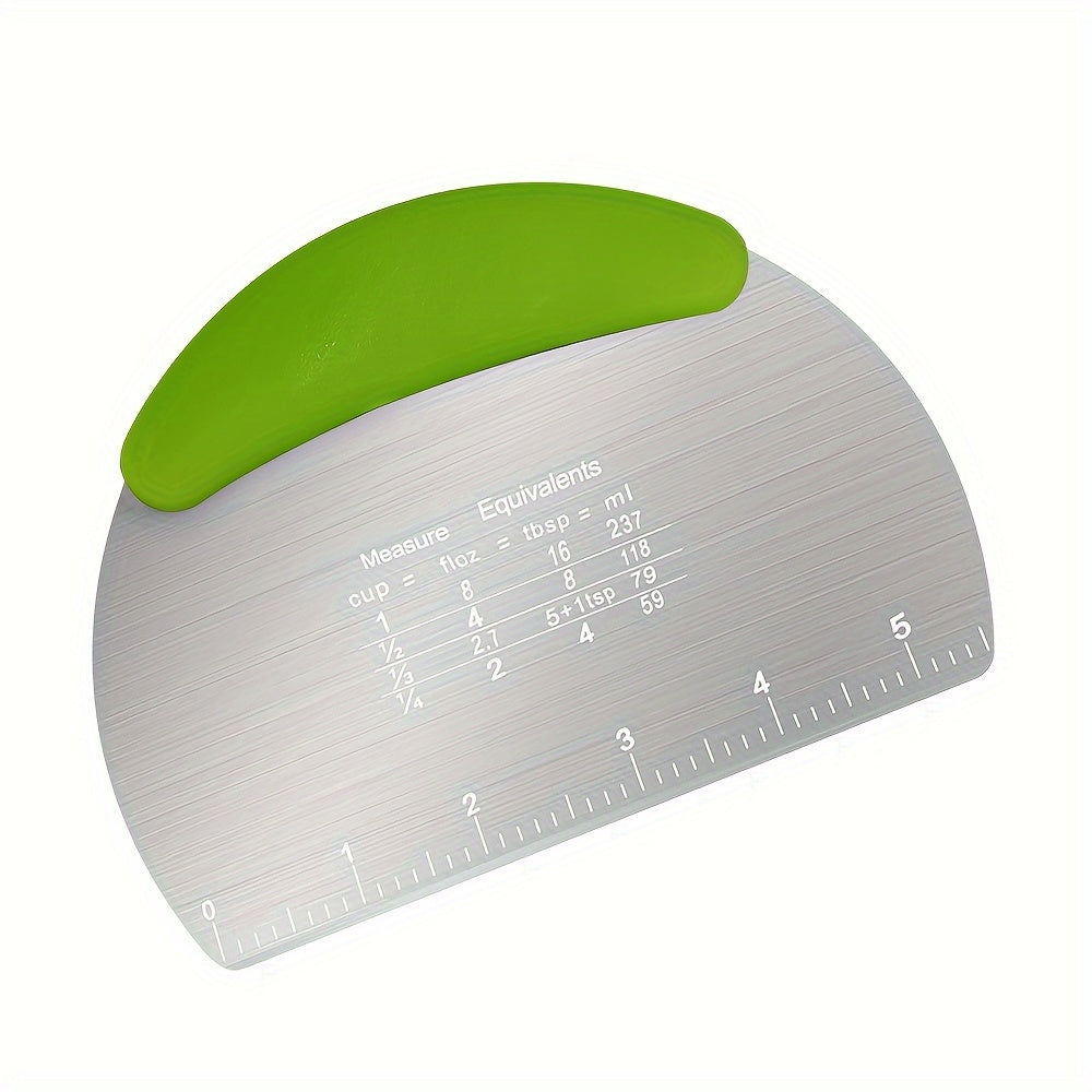 Stainless Steel Dough Scraper with Measurement Marks for Baking and Pastry