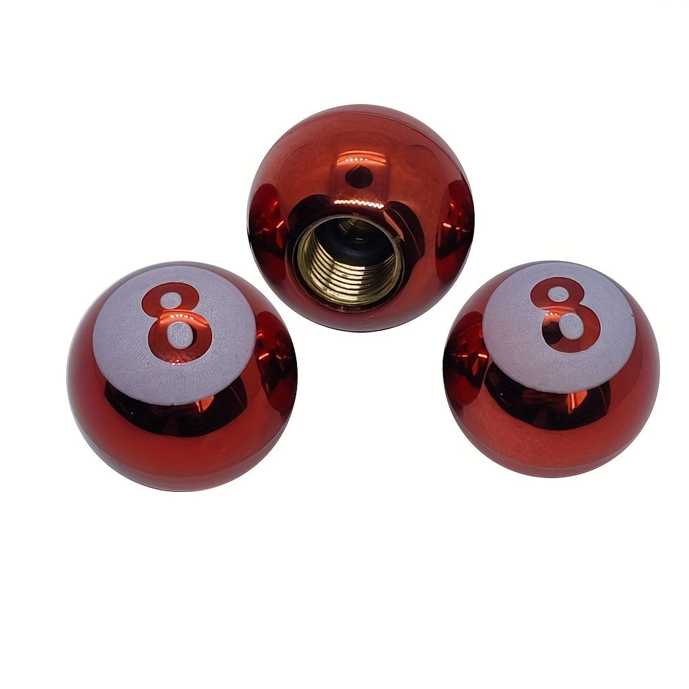 4Pcs Round Number 8 Plastic Wheel Stem Dust Caps for Cars Trucks Bikes