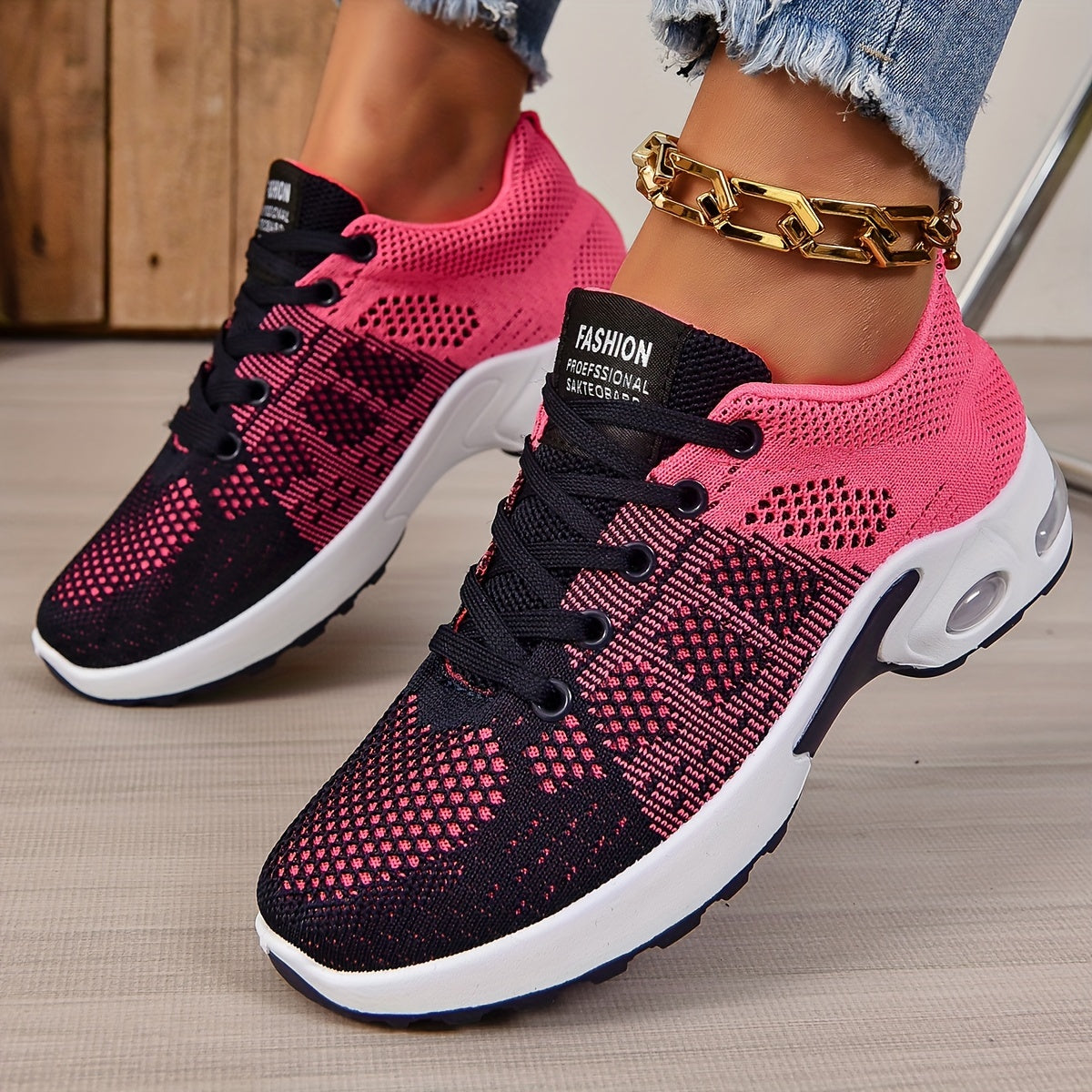 Ayollar uchun nafas oladigan, toʻqilgan pastki poyabzal, yugurish poyabzali, kundalik krossovkalar, kattaroq o'lcham