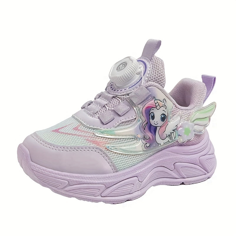 Pink Unicorn Cartoon Sneakers for Girls All-Season Cushioned Non-Slip Sole