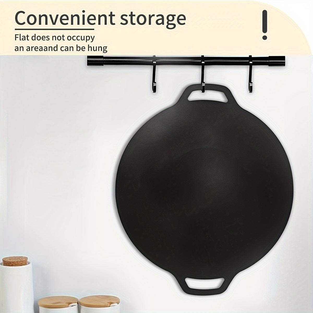 Qalayli qattiq temir BBQ tava 29.97cm, yopishqoq bo'lmagan, tutqichlar bilan, sayohat va uyda pishirish uchun