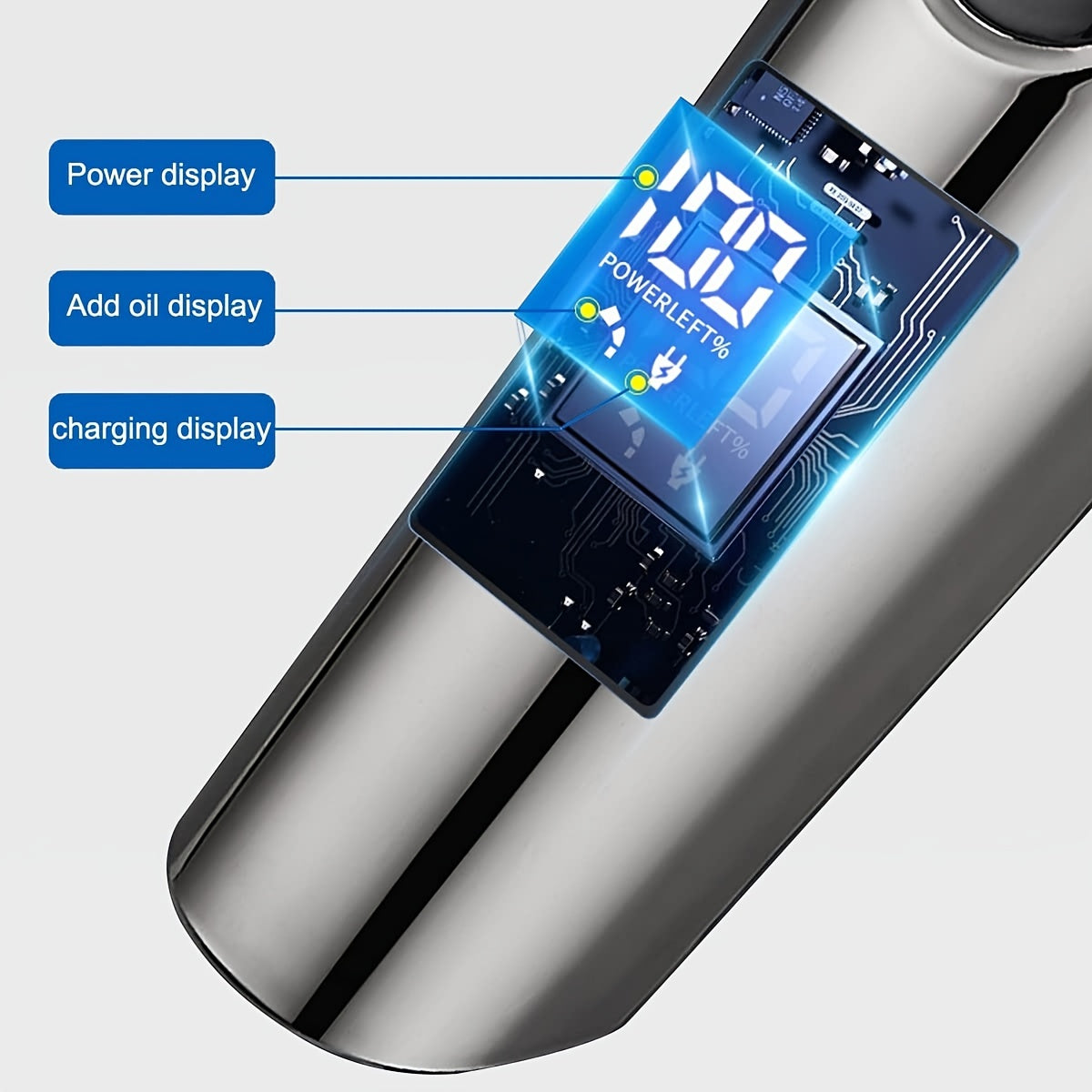 Мужской универсальный набор для ухода с беспроводным триммером для бороды, перезаряжаемым через USB и LED-дисплеем