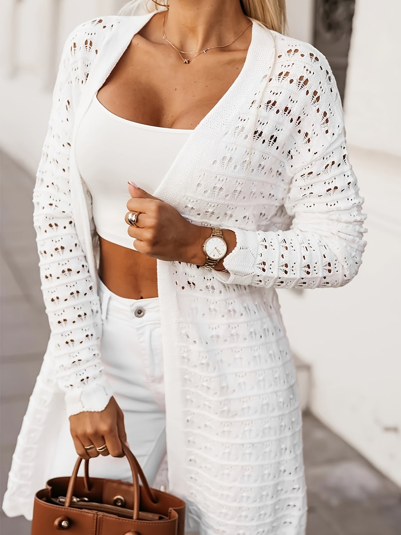 Plus-Size Women's Semi-Sheer Open-Front Cardigan Lightweight Beach Cover-Up Gray