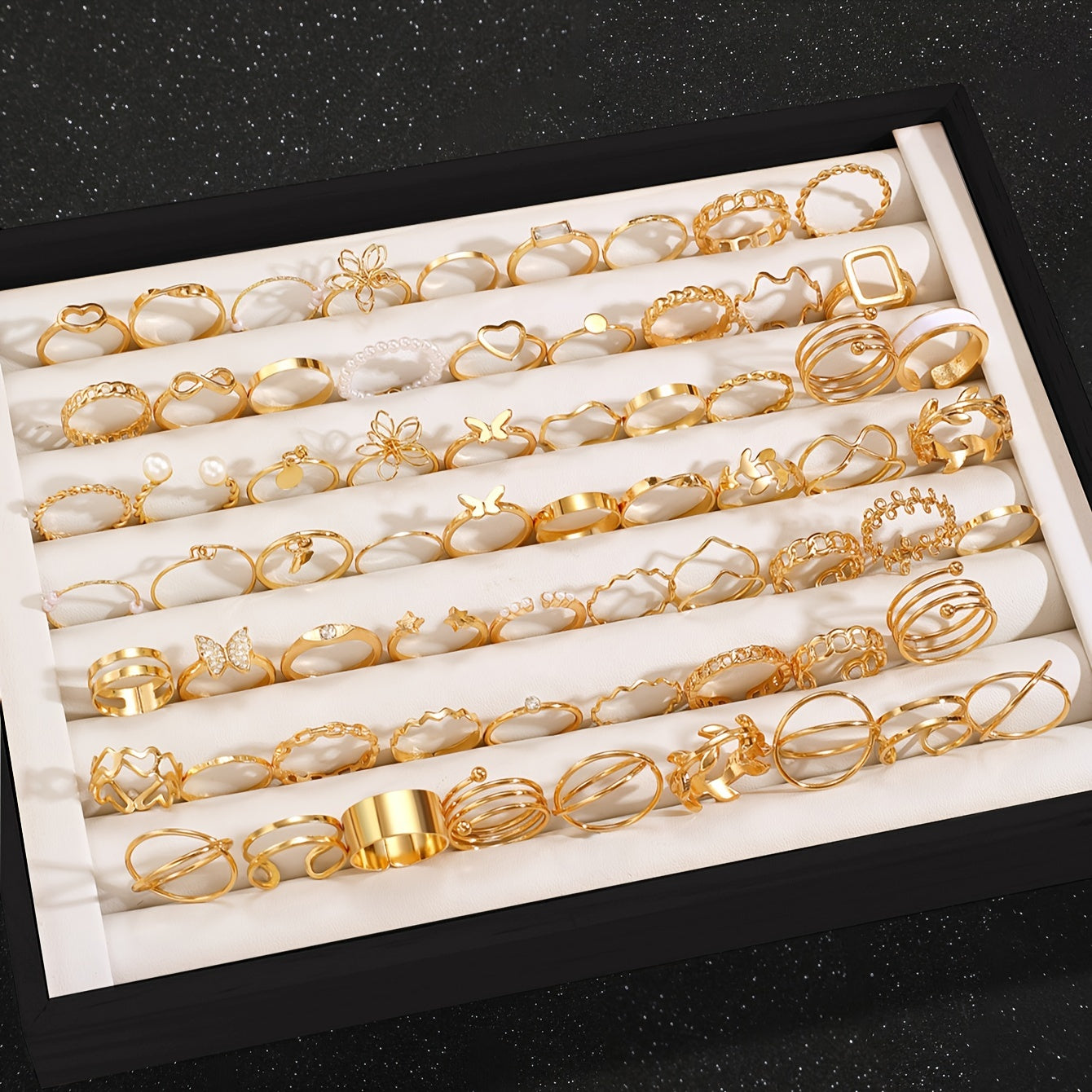 Women’s 66-Piece Jewelry Set with Heart, Butterfly, Flower, Geometric, Pearl, Star, Rhinestone Designs