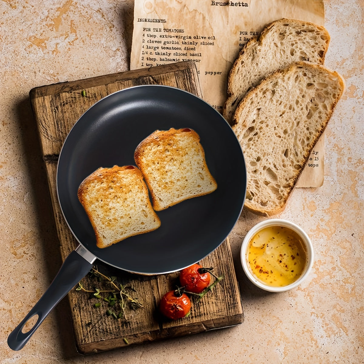 10.8-Inch Black Aluminum Non-Stick Frying Pan for Eggs and Steak