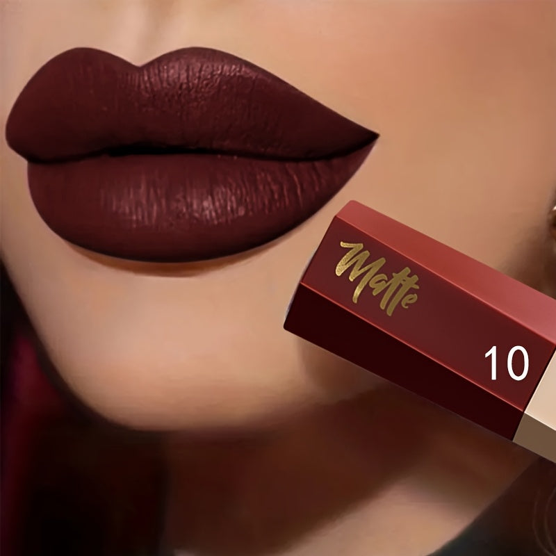Tinte de labios mate impermeable para mujer, de larga duración, con acabado nude