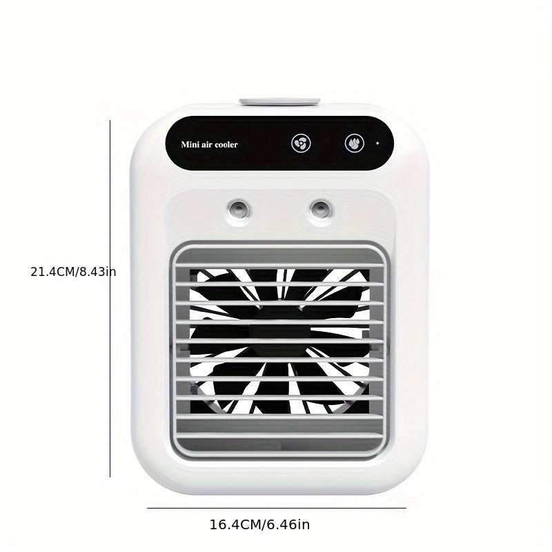 Portable USB Desk Fan Air Cooler with Rechargeable 1800mAh Lithium Battery for Dorms and Offices