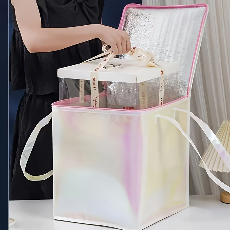 Reusable Insulated Food Delivery Tote Square Metal Foil Food Carrier for Outdoor Dining and Takeout