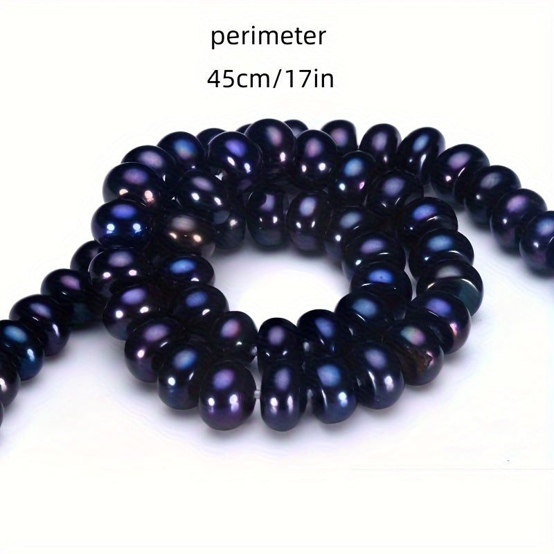 Black Freshwater Pearl Necklace for Women 8-9mm Round Pearls Love Clasp