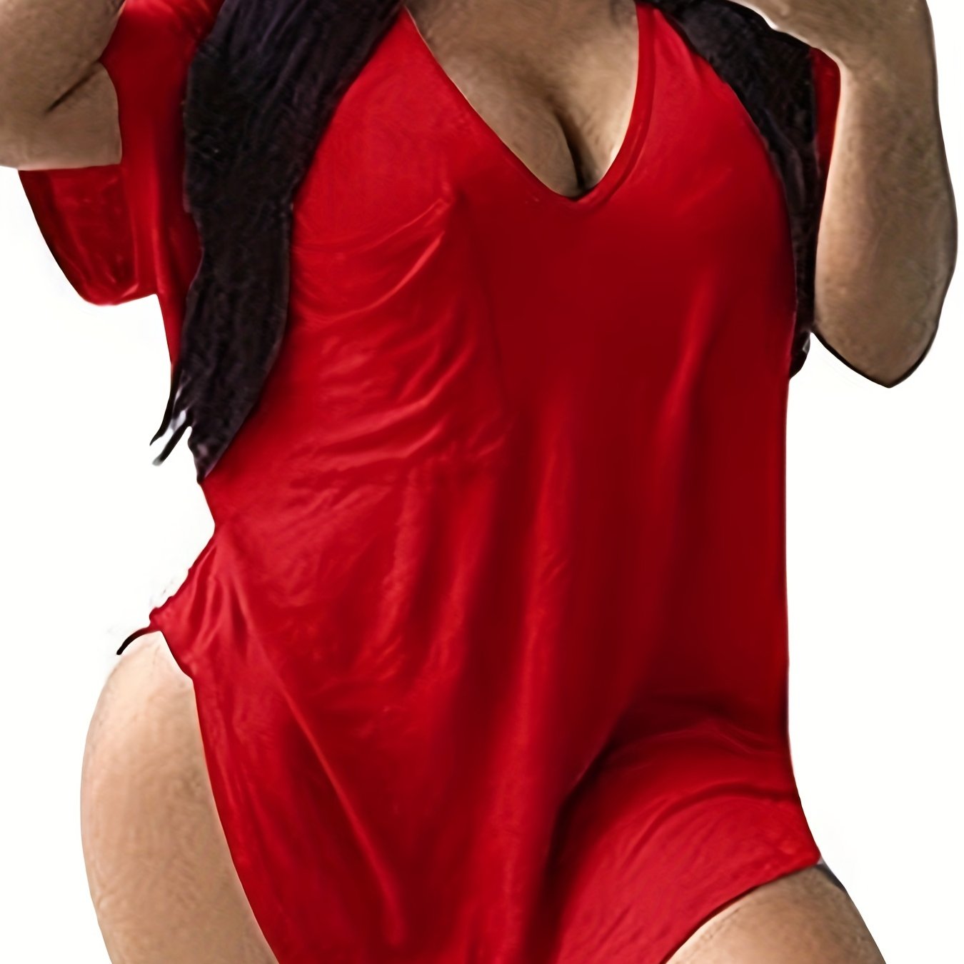 Women's Plus Size Basic Cotton Short Sleeve V-Neck T-Shirt