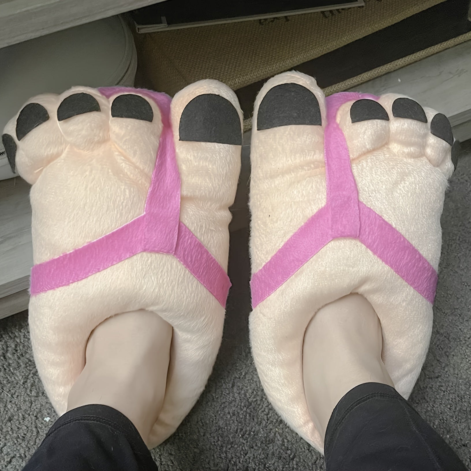 Uniseks peluş multfilmli barmoqli shlyapa ichki poyabzal, ultra yumshoq, issiq, sirpanchiqsiz