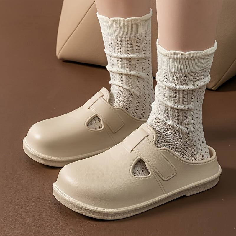 Women's Minimalist One-Hole Slide Shoes Casual Lightweight Comfortable Black