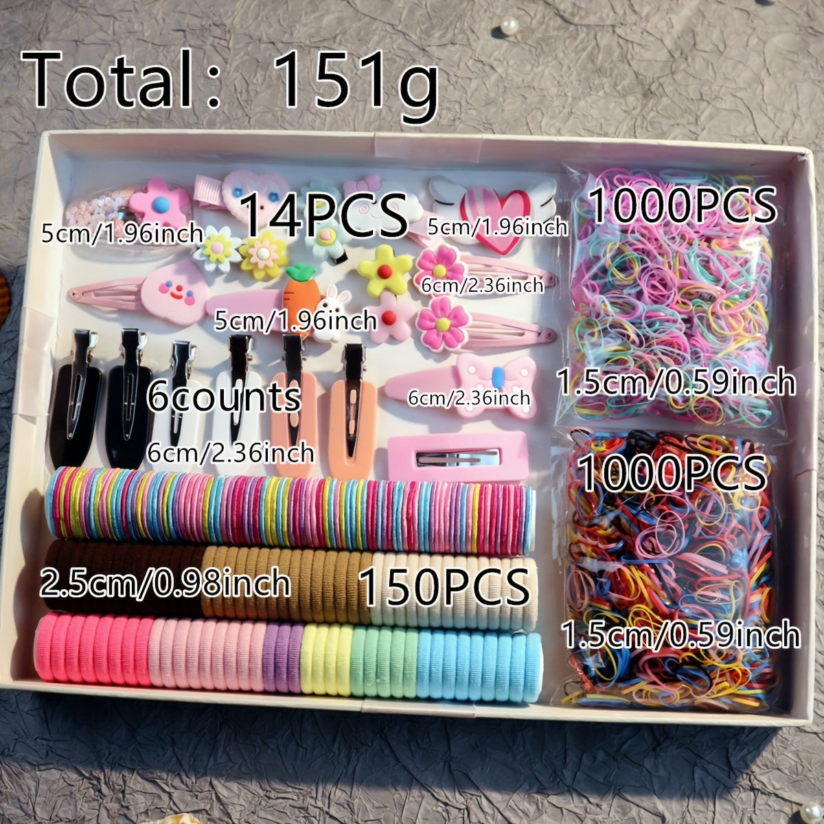 Women's Hair Accessory Set Includes Bowknot Clips Ties Loops for Daily and School Hairstyles