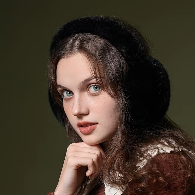 Warm Imitation Mink Ear Protectors for Riding and Commuting