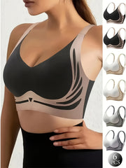 Women's Seamless Cotton Underwear Set 6pcs Comfortable Anti-Sagging Bralette Kits