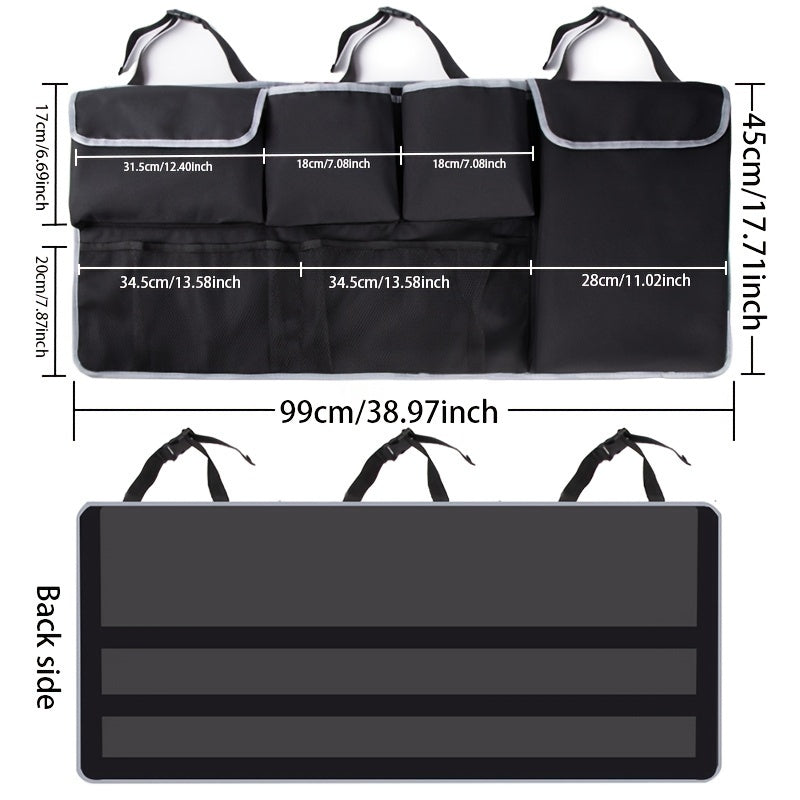 Universal Car Organizer Trunk Storage Bags Seat Back Mesh Pocket Oxford