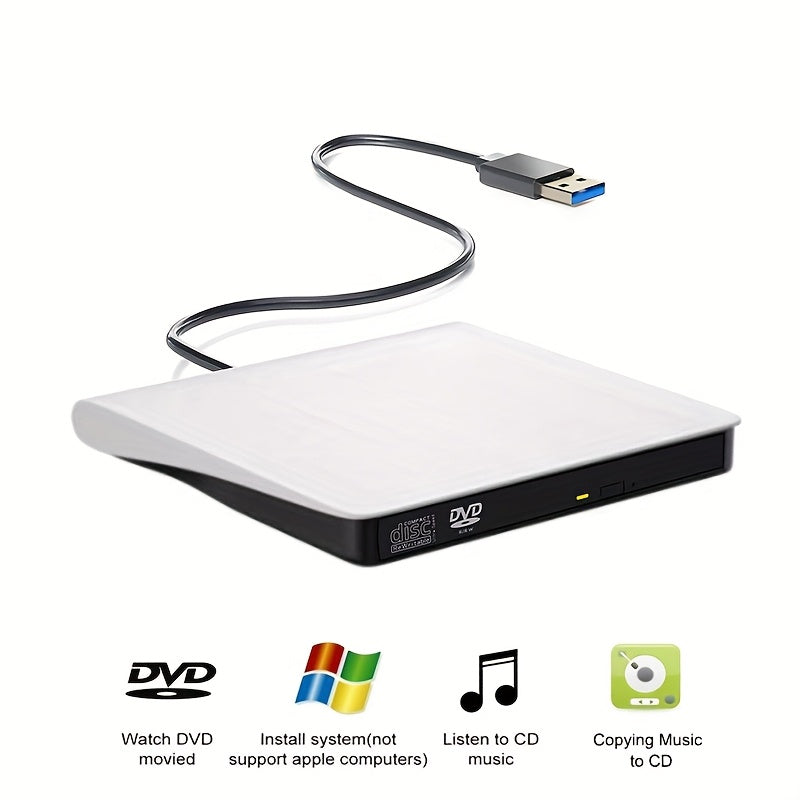 USB 3.0 Portable DVD/CD Player for Laptop Desktop Windows Linux Mac iOS