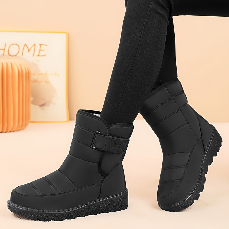 Women's Thick High Top Snow Boots with Plush Insulated Casual Footwear