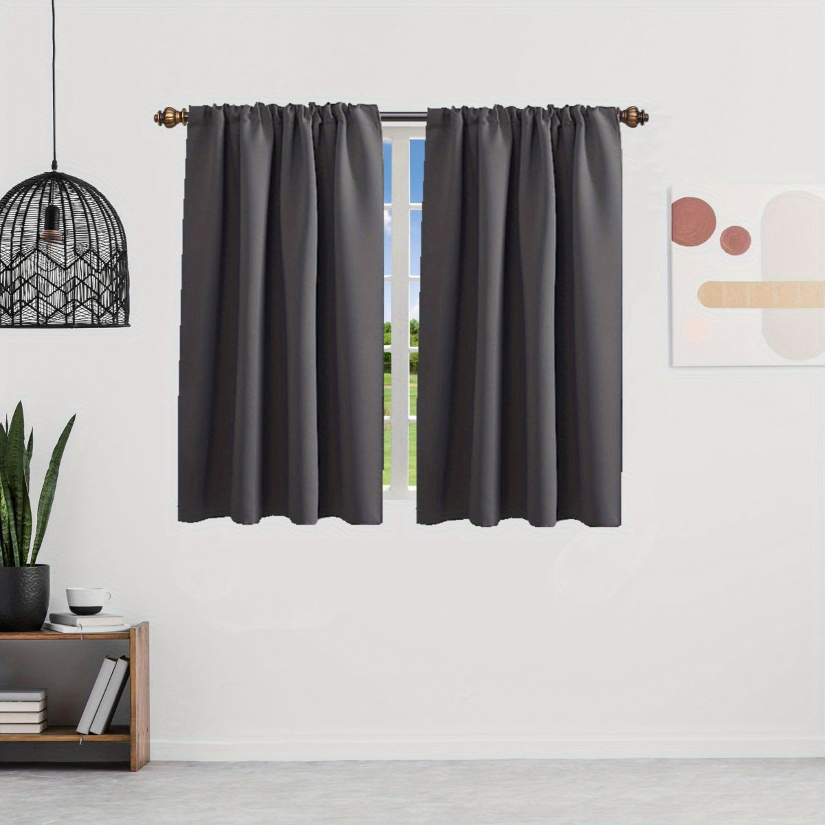 Silvery Rod Curtain for Heat Insulation and Blackout, Room Darkening, 1 Piece