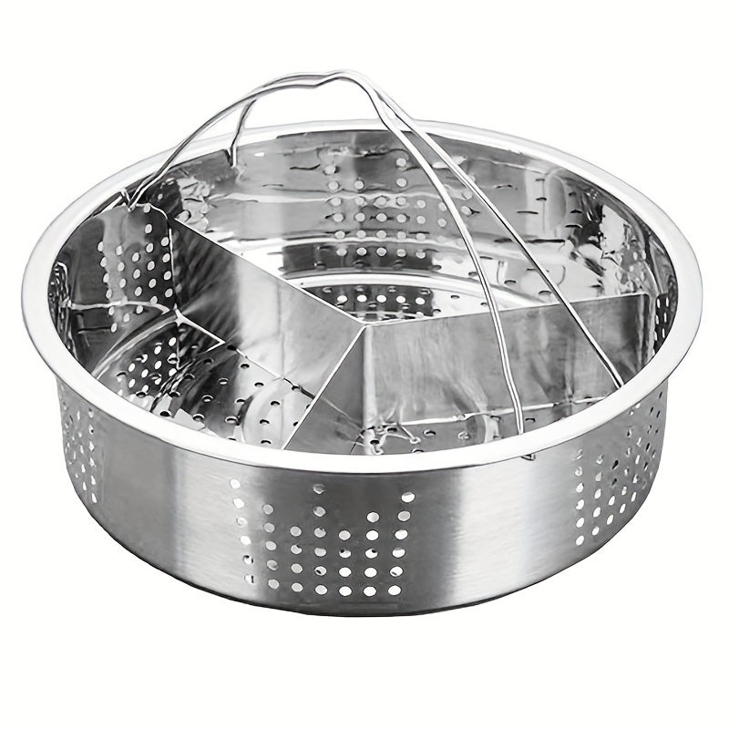 Stainless Steel Steamer Basket with Divider for Pressure Cooker, Food Grade, Versatile