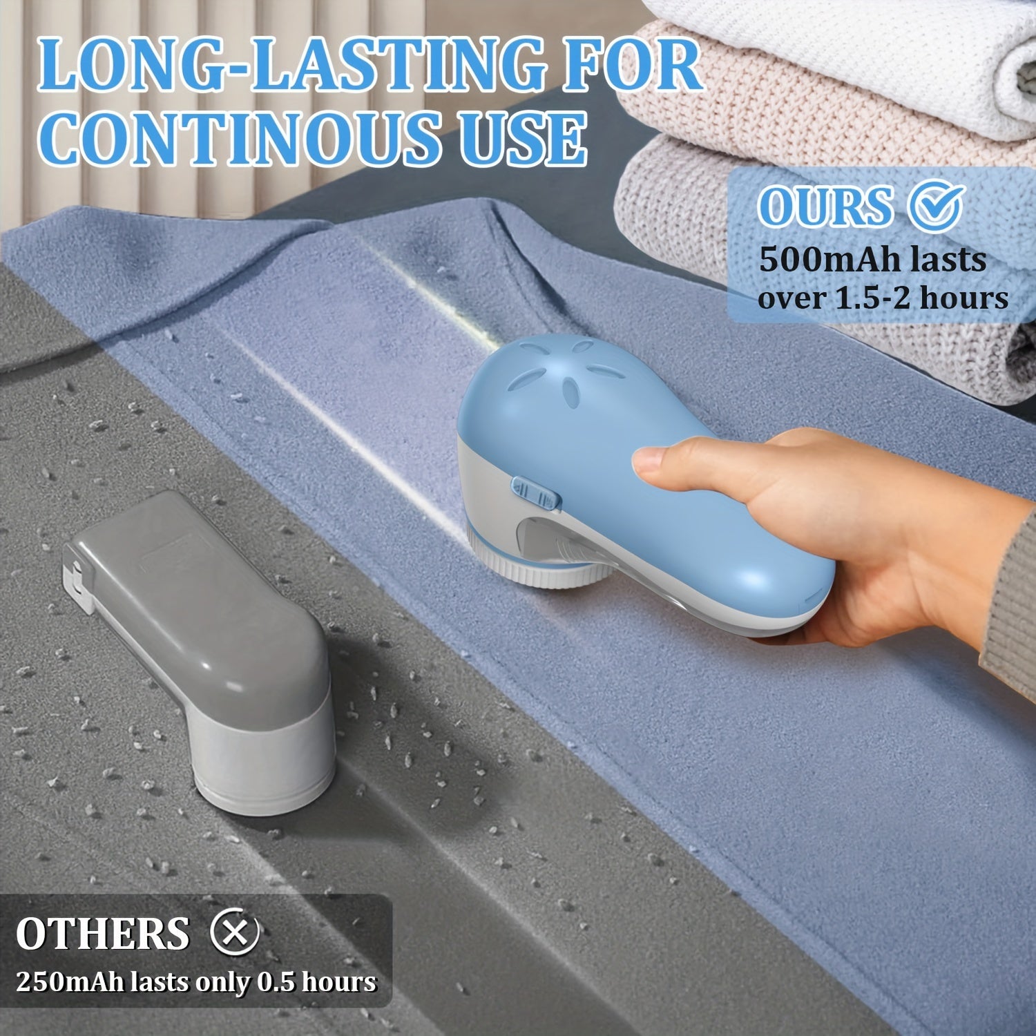 Portable USB Rechargeable Fabric Shaver for Removing Lint Fuzz Pills from Clothes Upholstery