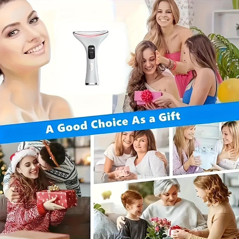 4-in-1 USB Rechargeable Facial and Neck Massager with 4 Modes Ergonomic Design